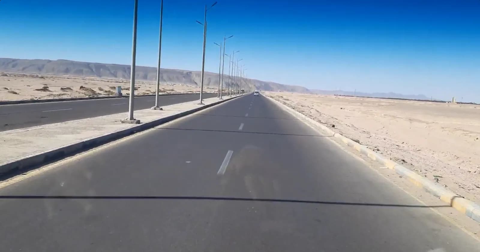 Open desert road north of Hurghada on the way to El Gouna