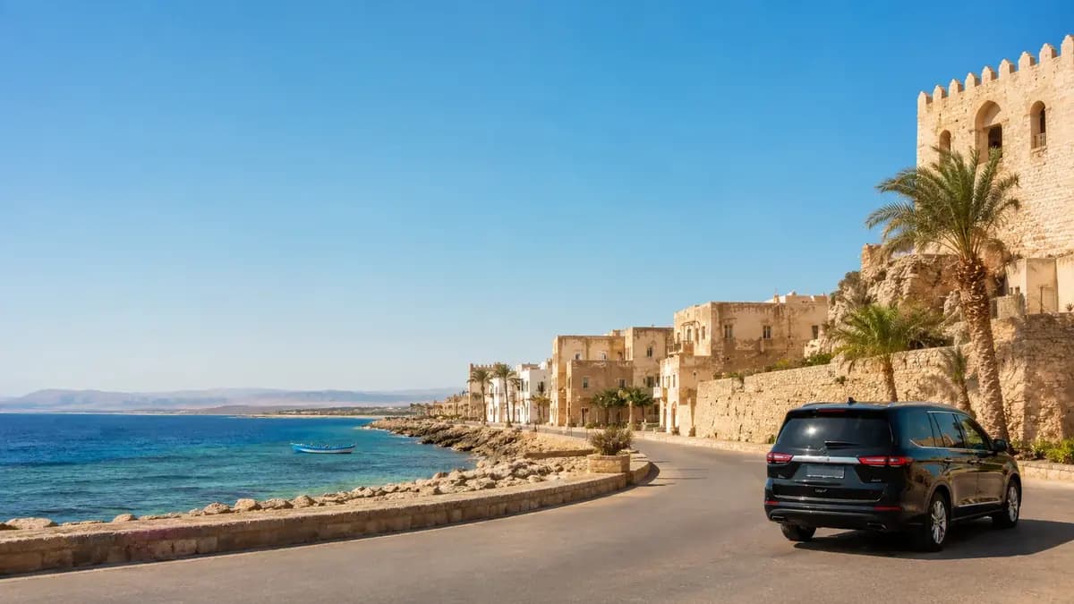Private transfer route from Hurghada Airport to El Quseir